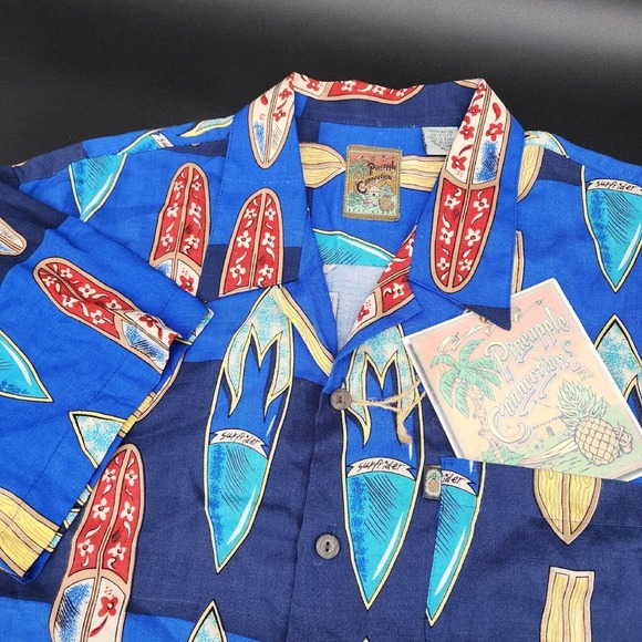 Other - Pineapple Connection Mens Xl‎ Surf Boards Royal 6802 Blue Button Up Hawaiian